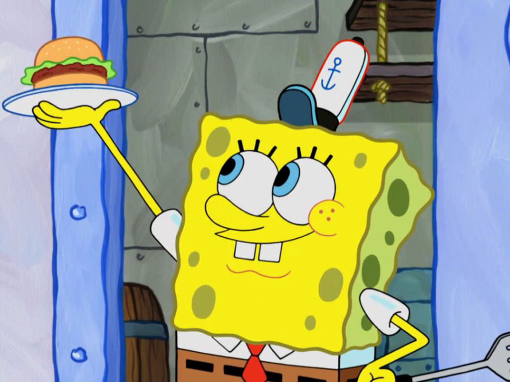 Sponge Bob Holding Patty
